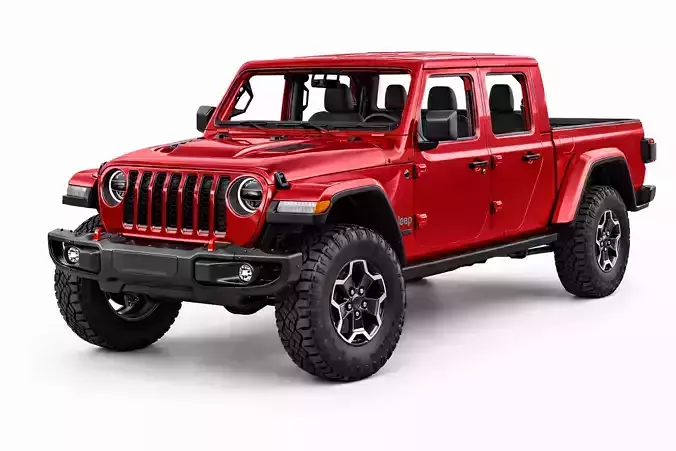 Jeep Gladiator 2024 Low Poly Off Road Pickup Truck Model