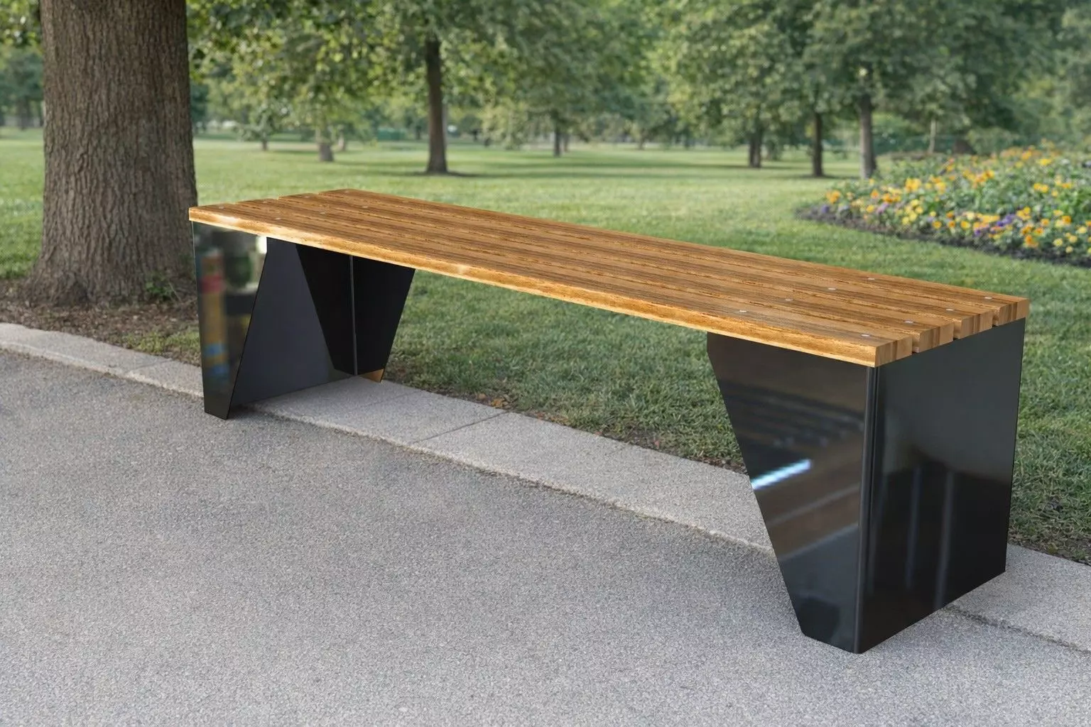 Outdoor Modern Wooden Bench 3D Model Professional CAD 3D model