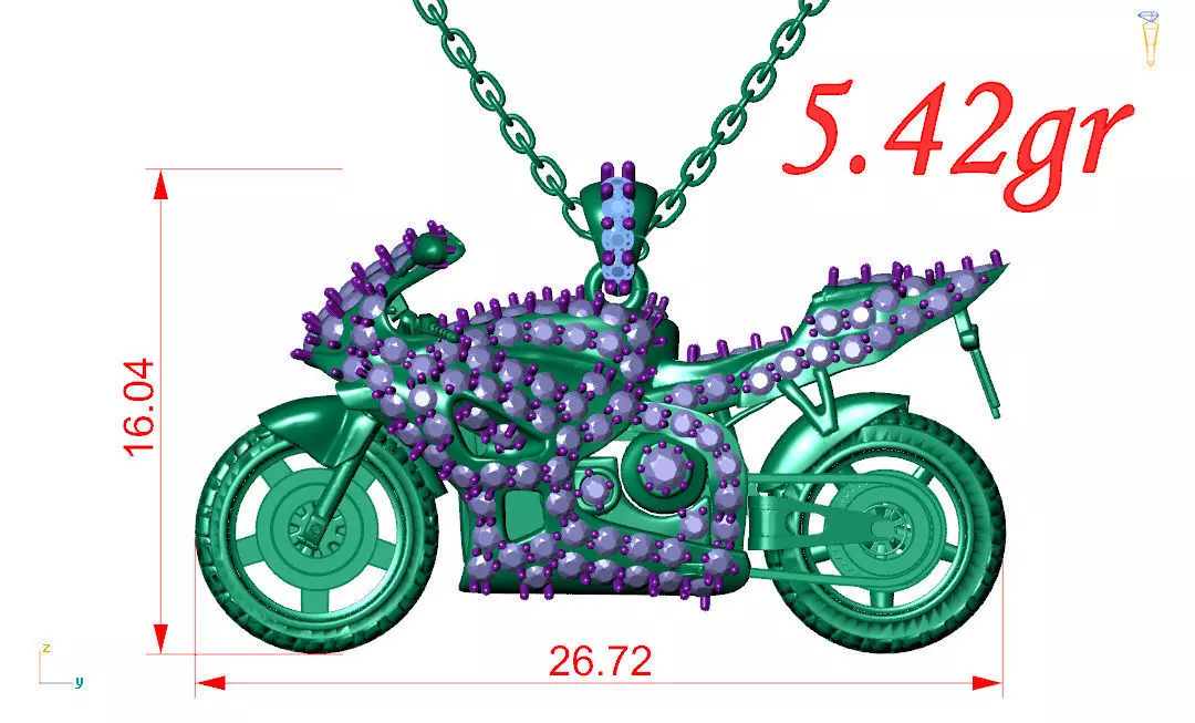 motorcycle jewelry 3D print model
