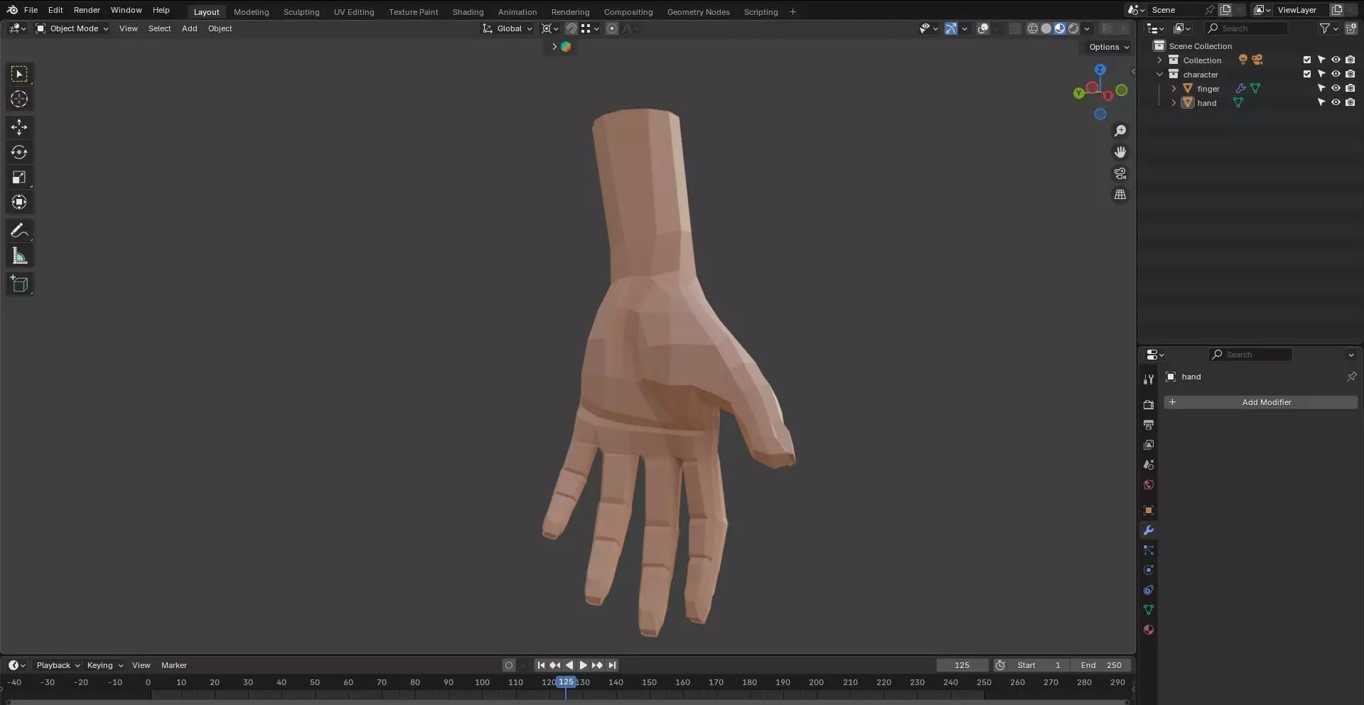 Hand-base model 3D model
