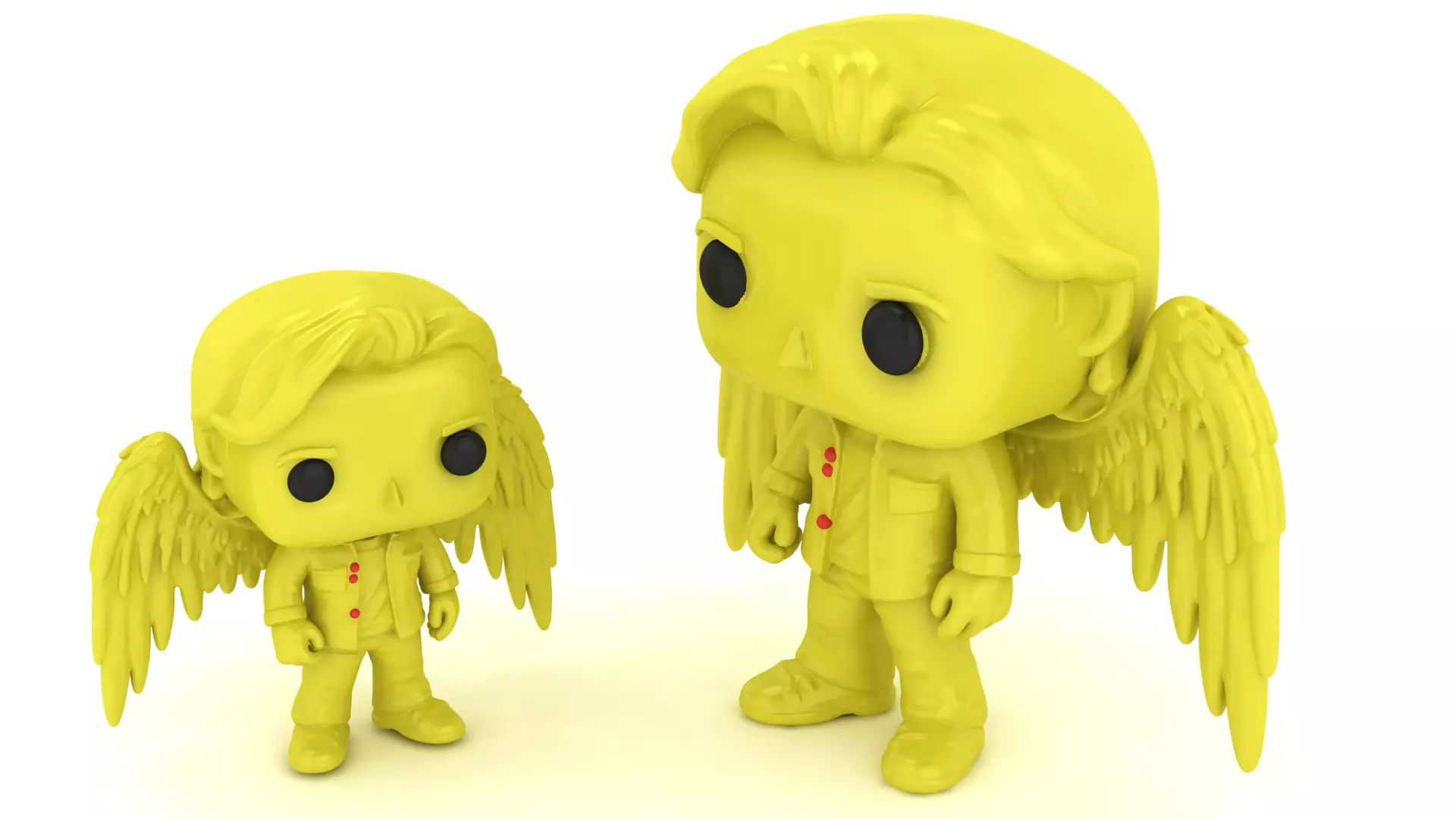 Celestial Guardians Stylized Winged Hero Duo 3D print model