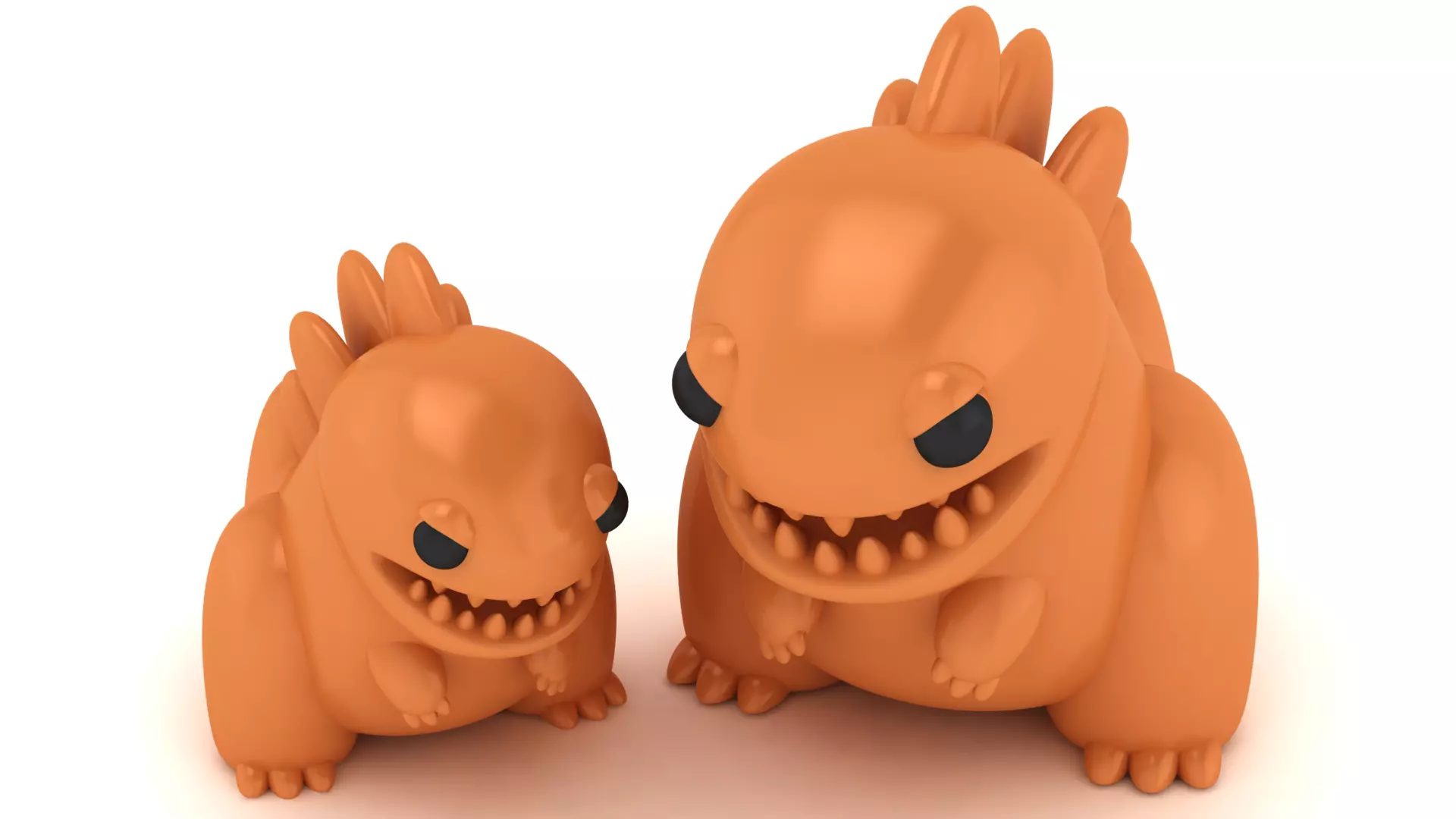 Mini Kaiju Stylized Sea Monster Duo 3D print model