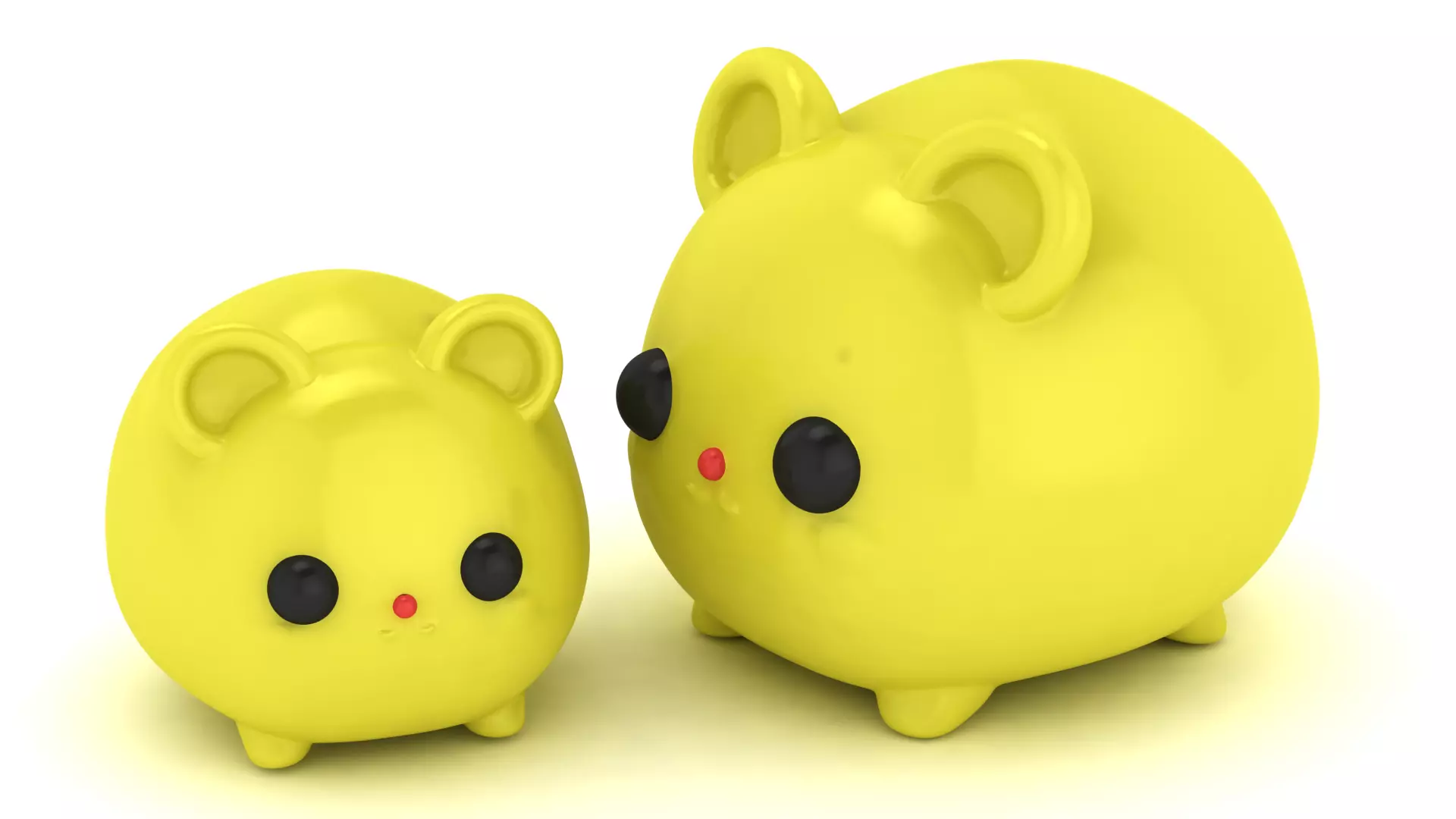 Chubby Hamster Buddies Stylized Round Rodent Duo 3D print model