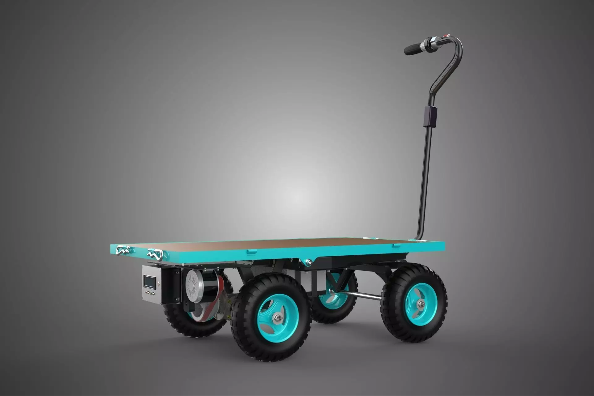 ELECTRIC FLATBED PLATFORM TROLLEY UTILITY CART WAGON TRUCK DOLLY 3D model