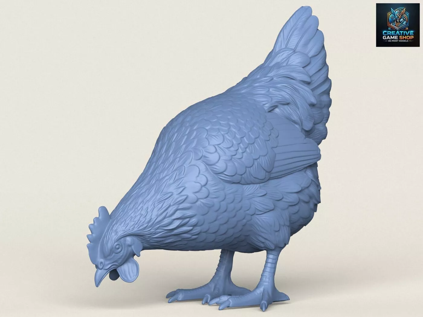 Chicken Eating 3D print model