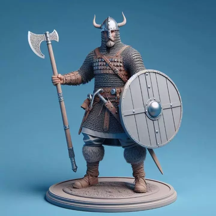 3669 Viking Warrior in Full Armor 3D Model fantasy STL 3D print model
