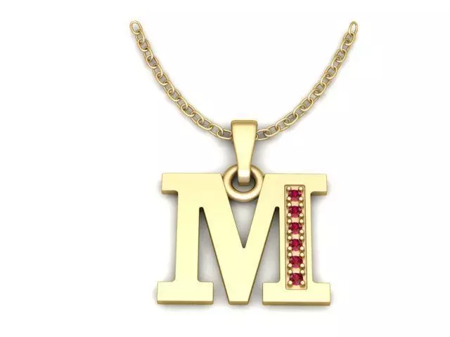 Pendant Necklace with Pave 3D print model