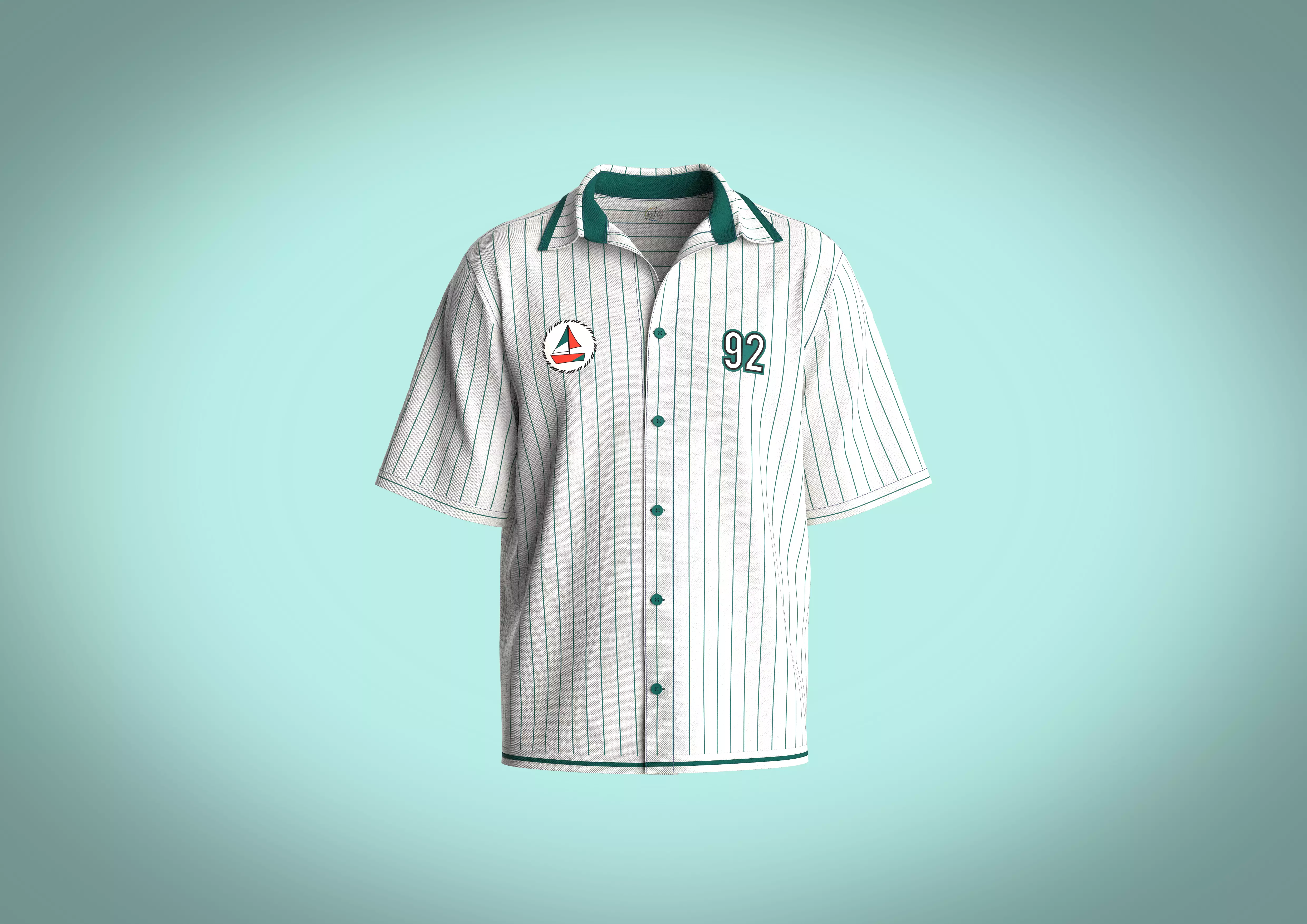 Mens basic cut shirt with print and graphic 3D model