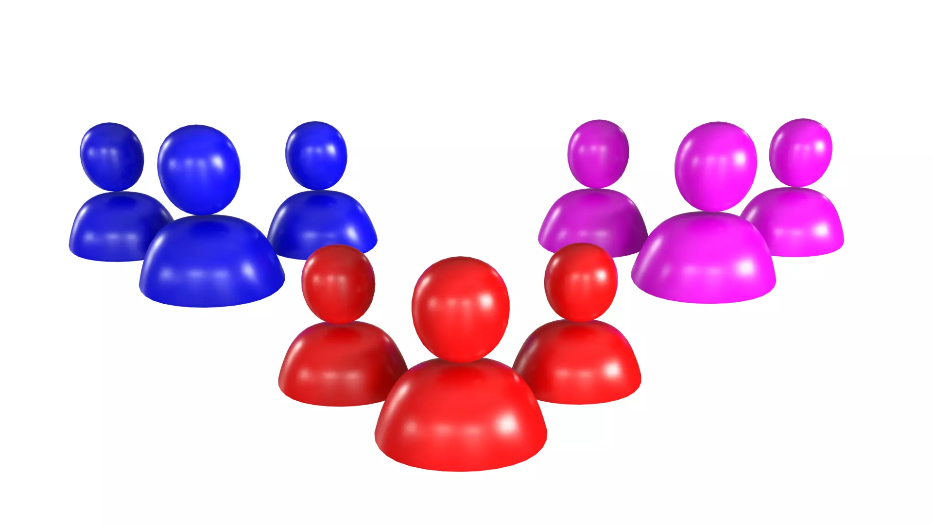 Group User Icon PBR Low-poly 3D model