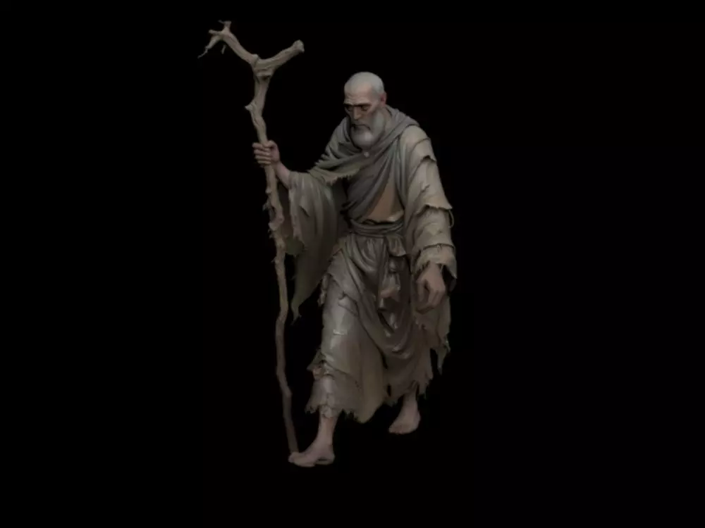 ascetic monk 3D model