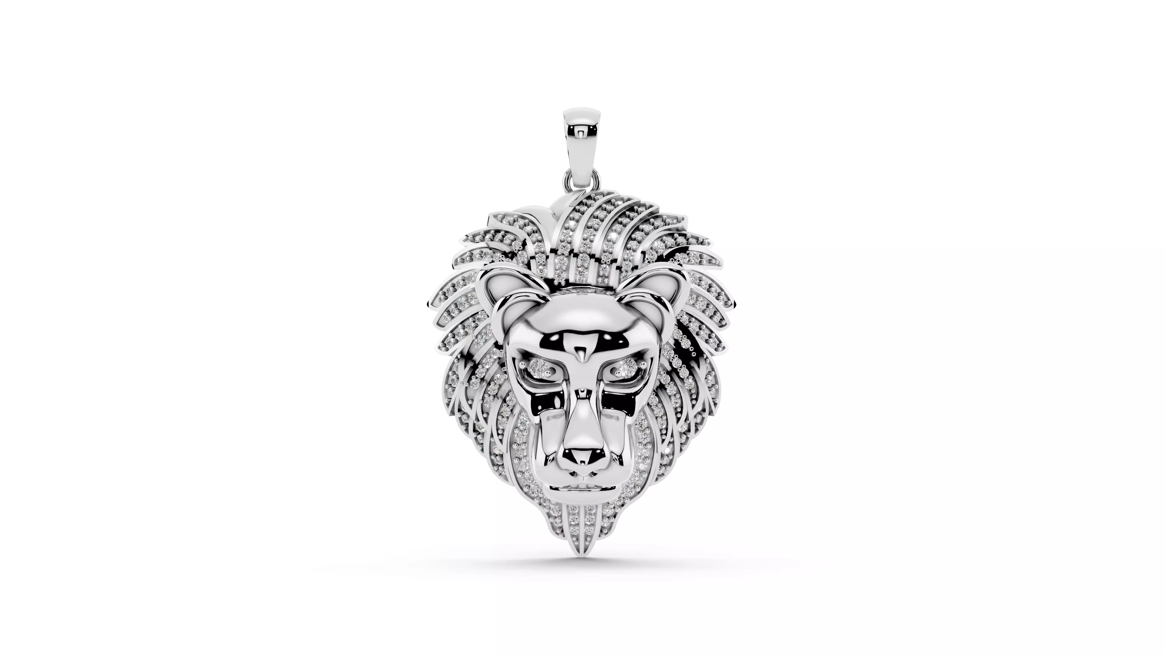 Luxury Lion Diamond Pendant Jewelry CAD Model 3D print model