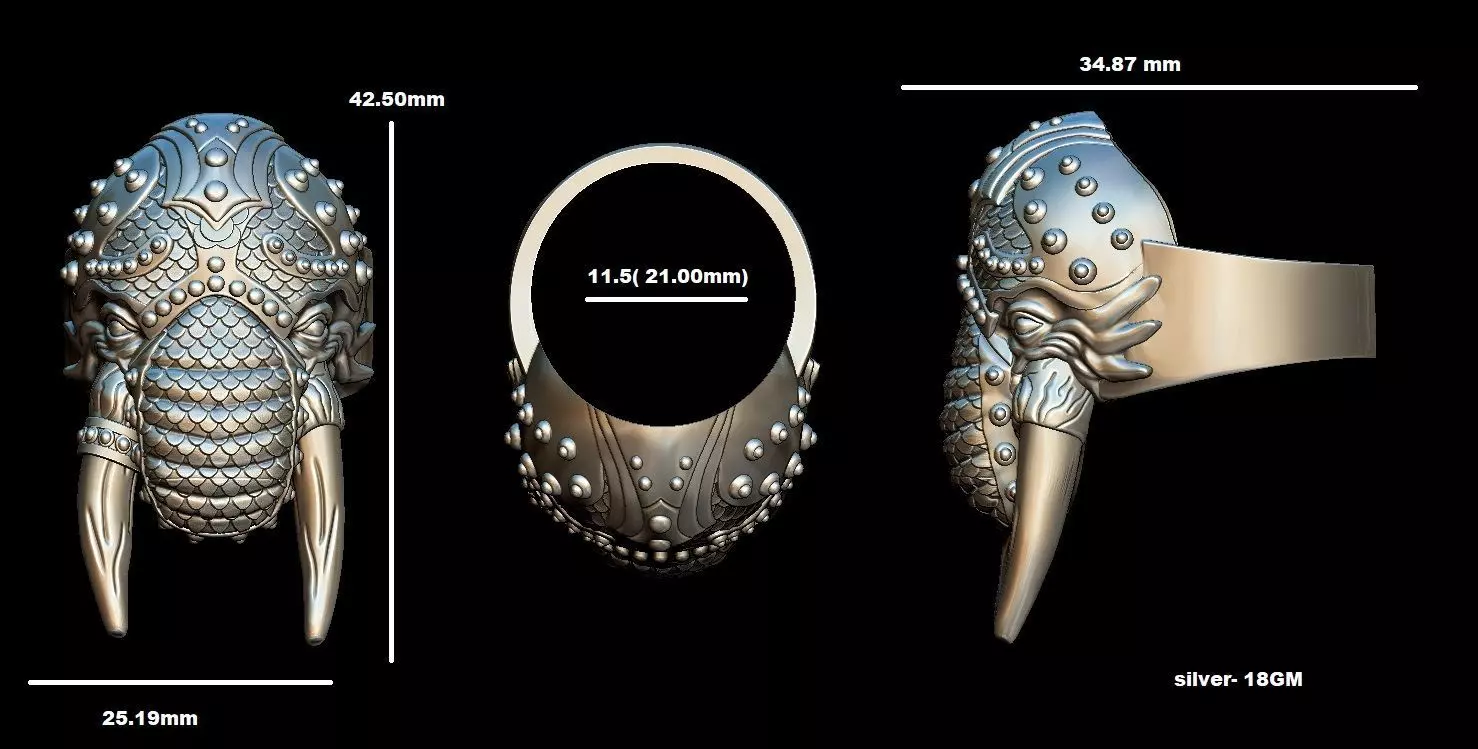 elephent ring antic cad desing 3D print model