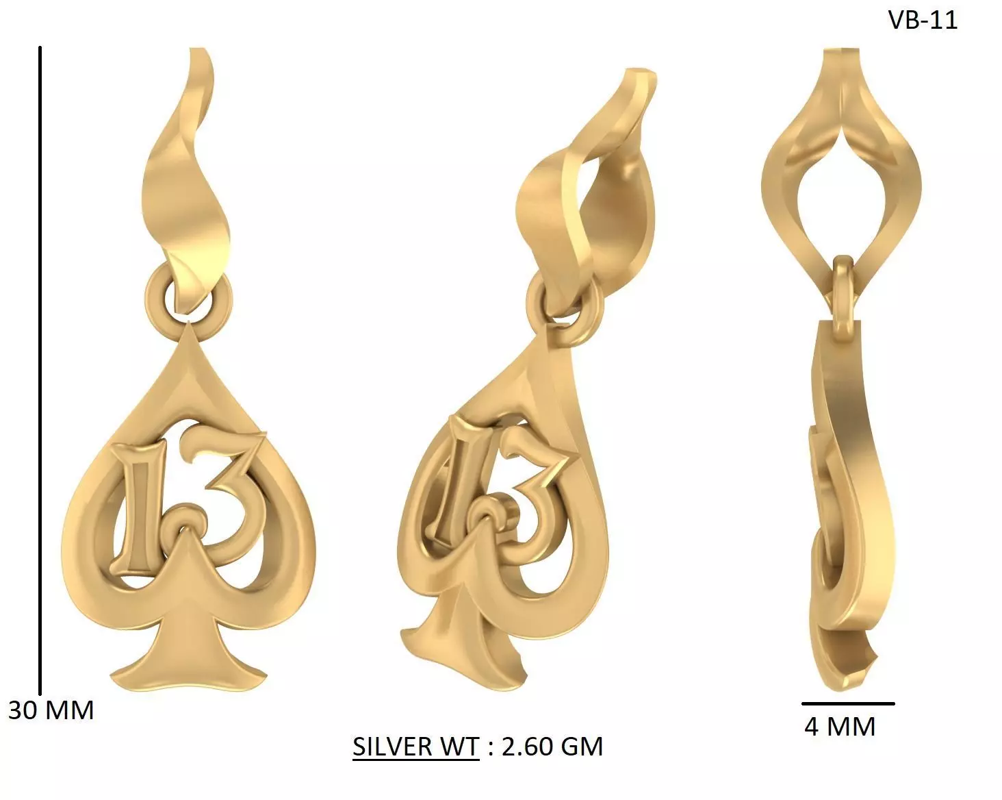 Antic pendant cad desing 3D print model