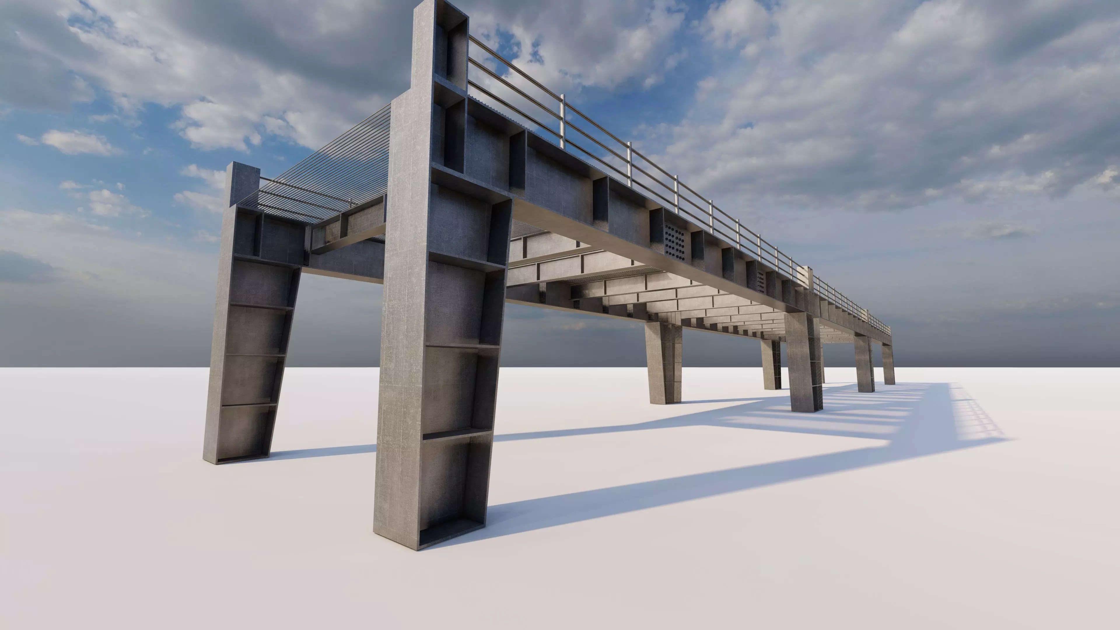 Structural engineering of Metal bridge structure 3D model