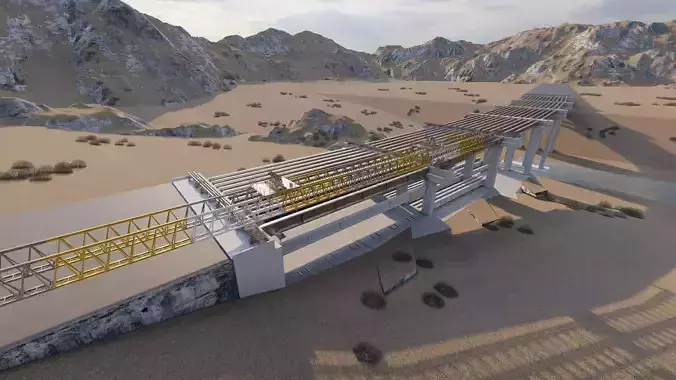 Bridge Construction 3D Model - Detailed Look into Infrastructure