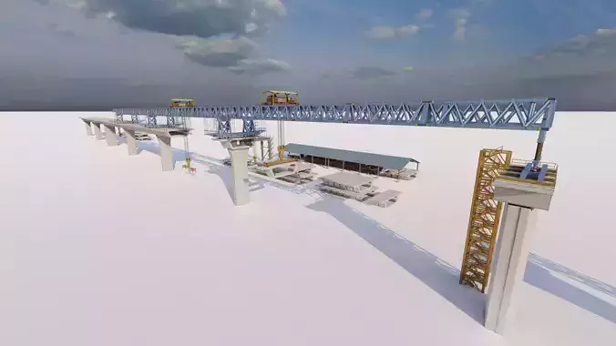 Bridge Construction 3D Model - Detailed Look into Infrastructure