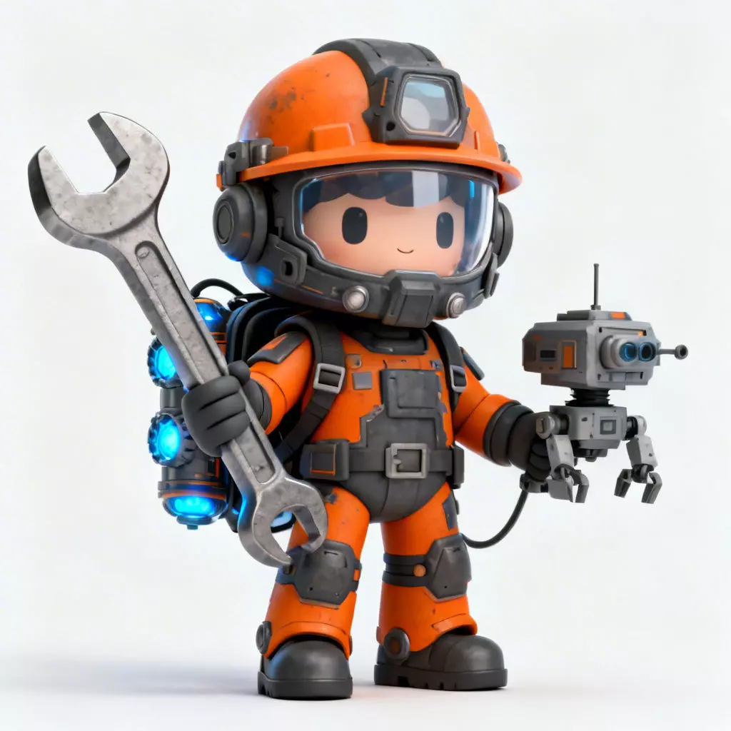 The Tech-Tinkerer Stylized Sci-Fi Engineer 3D Model Low-poly 3D model