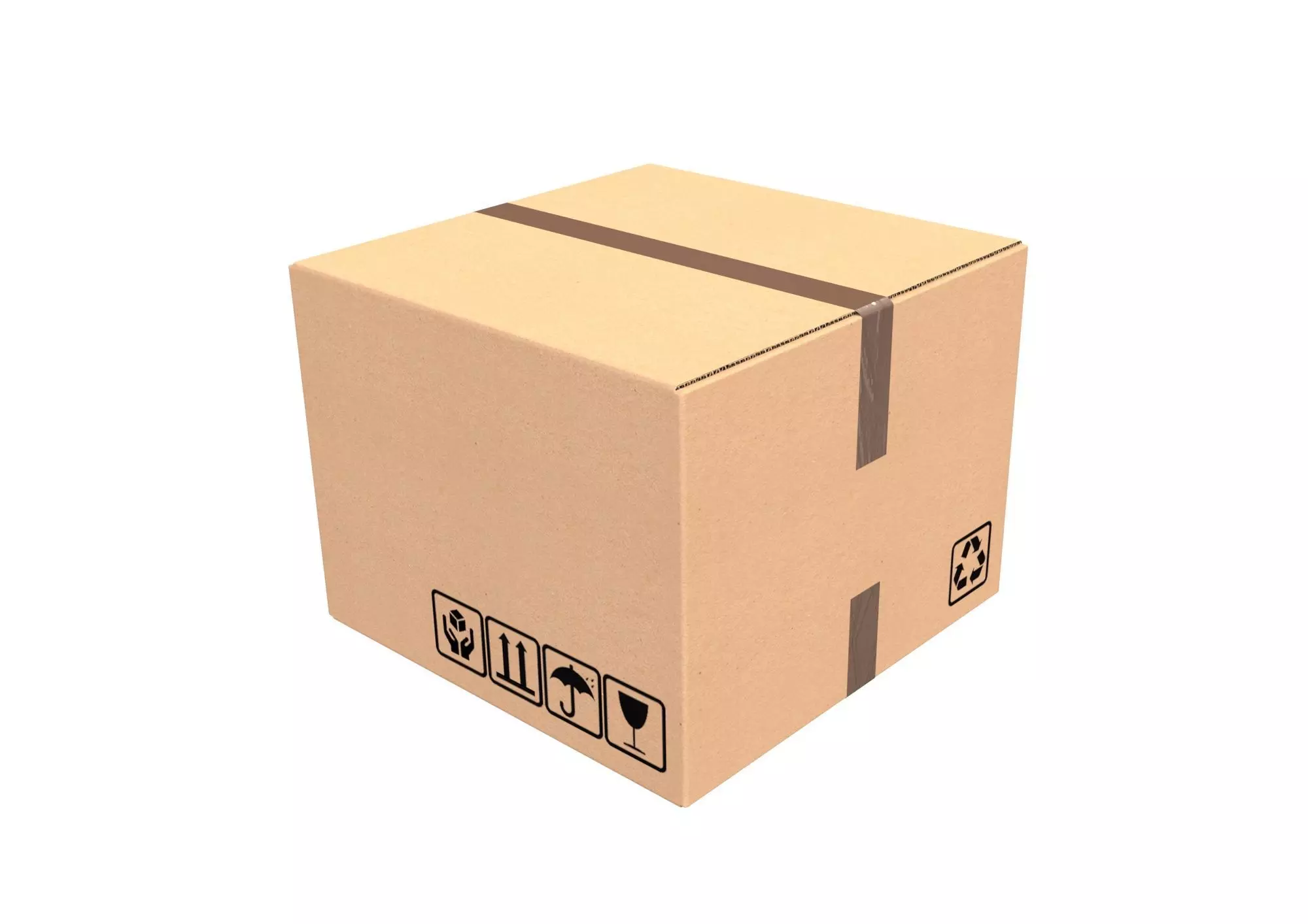 Cardboard Box 3D model 3D model