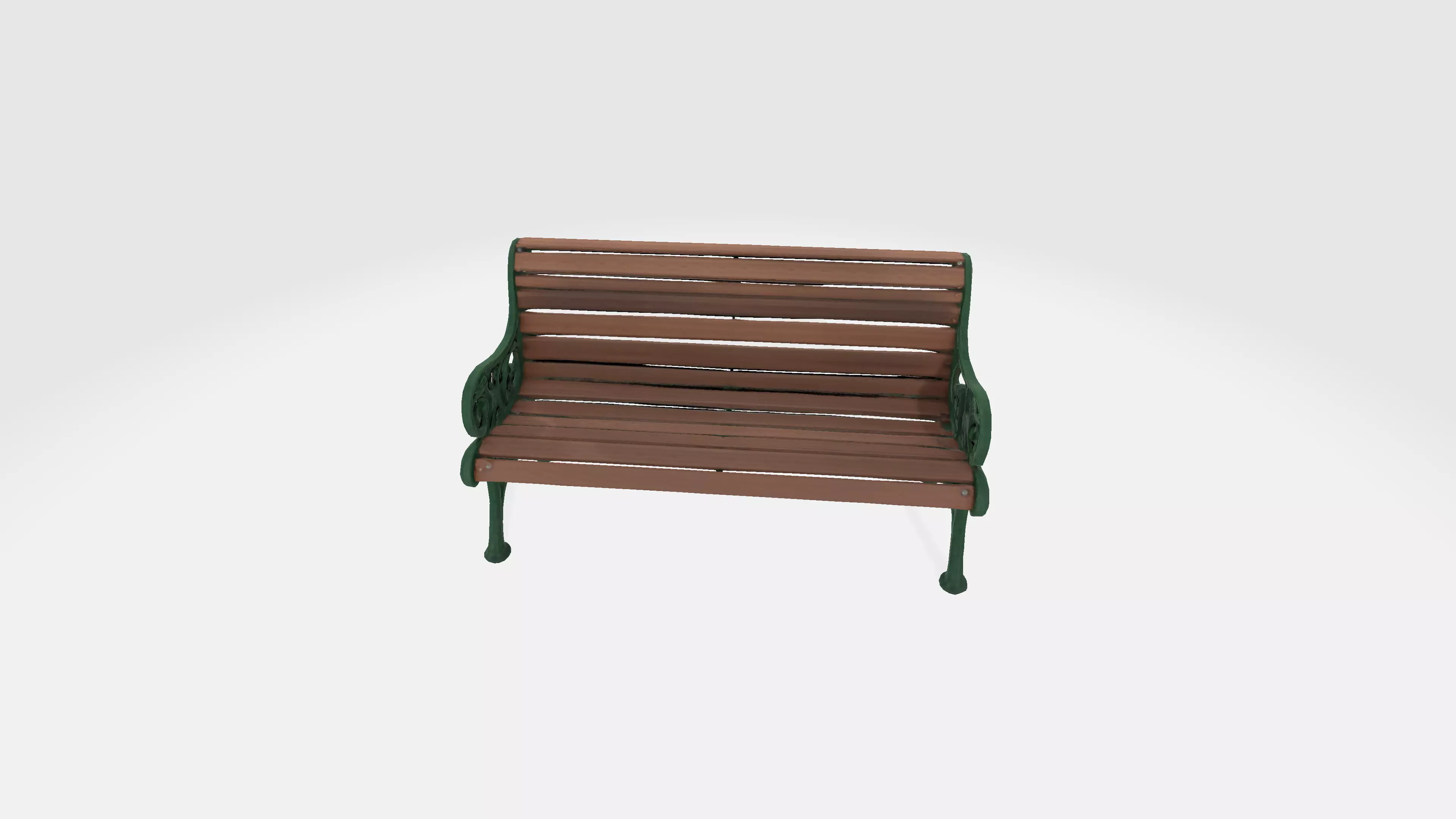 Classic Victorian Park Bench - Game Ready PBR Low-poly 3D model