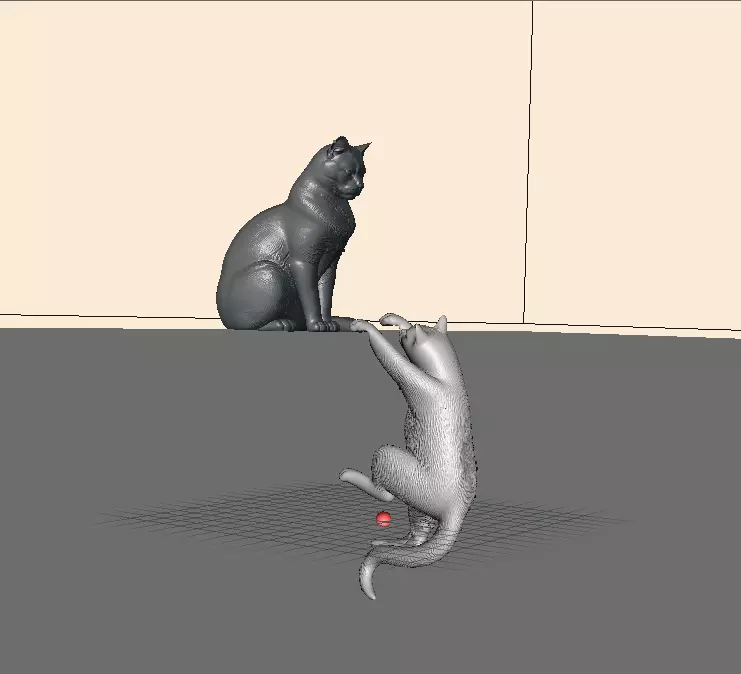 Cats - Feline Tension Scene 3D print model
