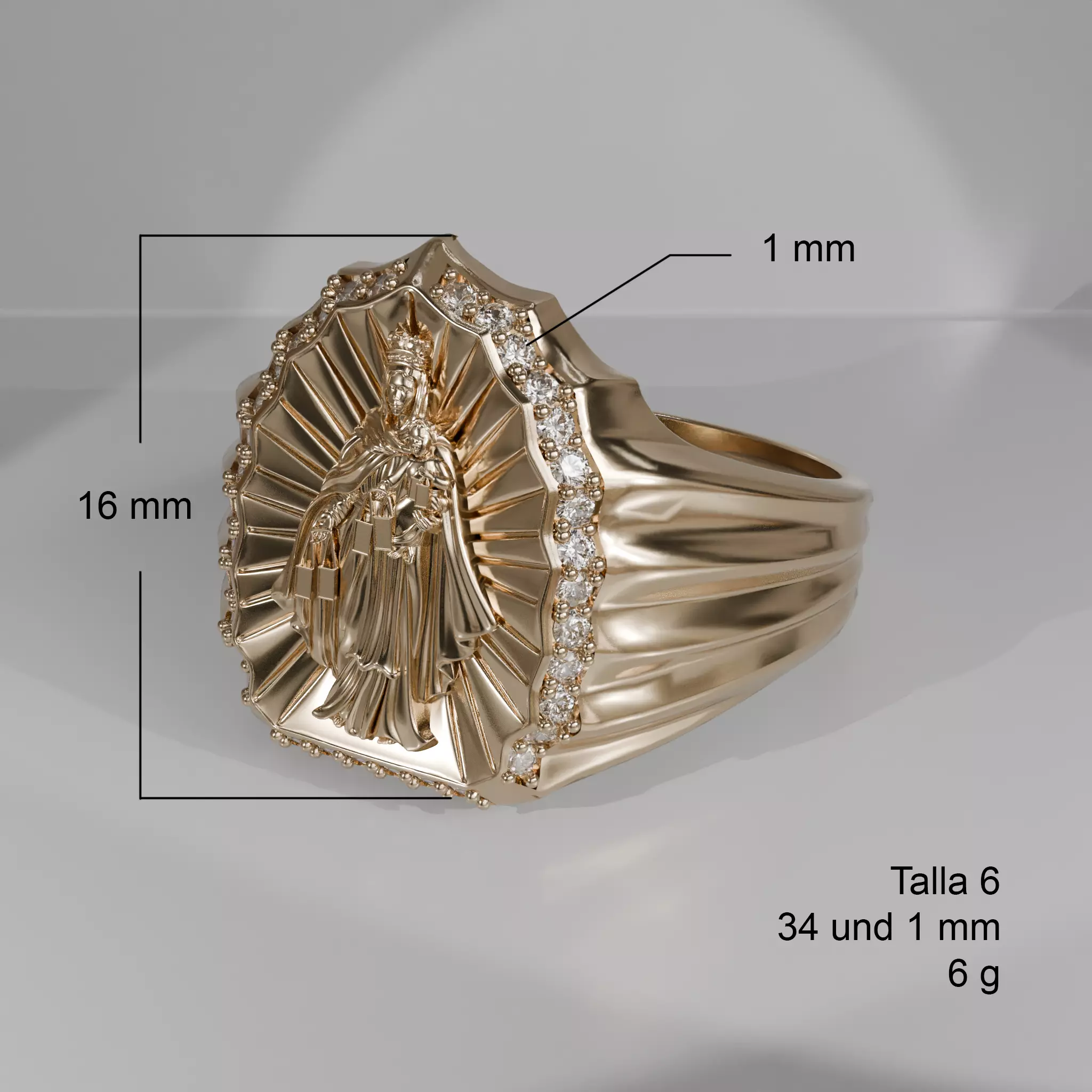 VIRGEN DEL CARMEN RING 3D print model