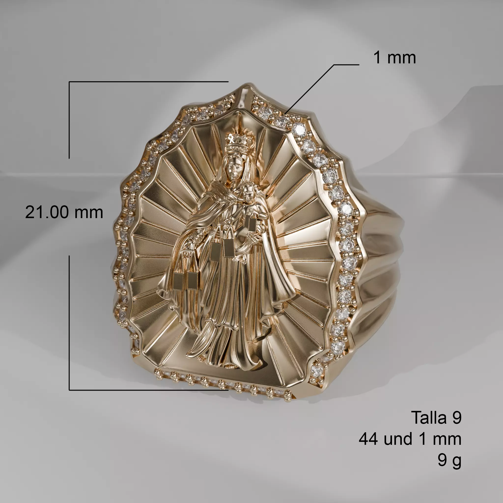 VIRGEN DEL CARMEN RING 3D print model