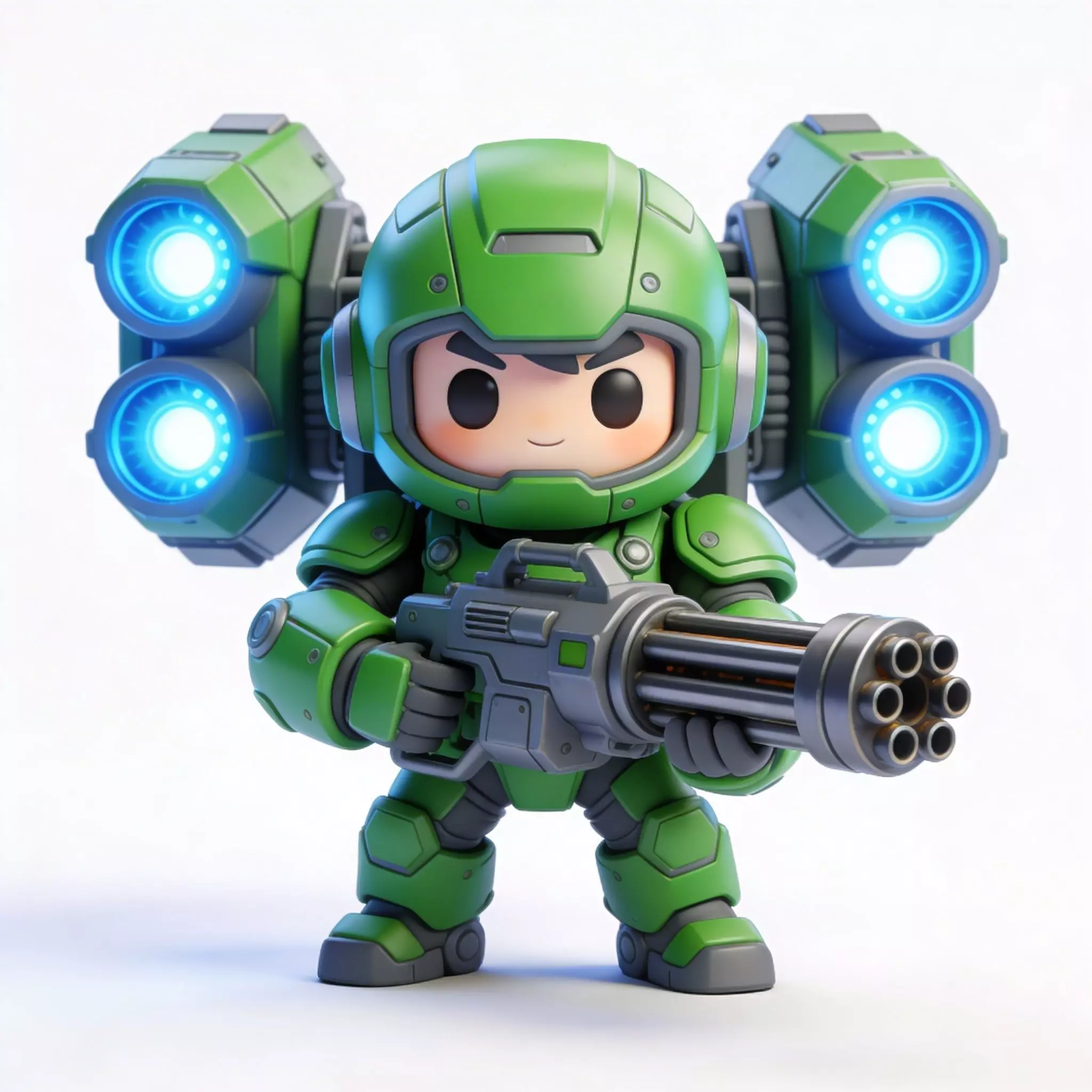 The Verdant Vanguard Stylized Heavy Gunner 3D Model Low-poly 3D model