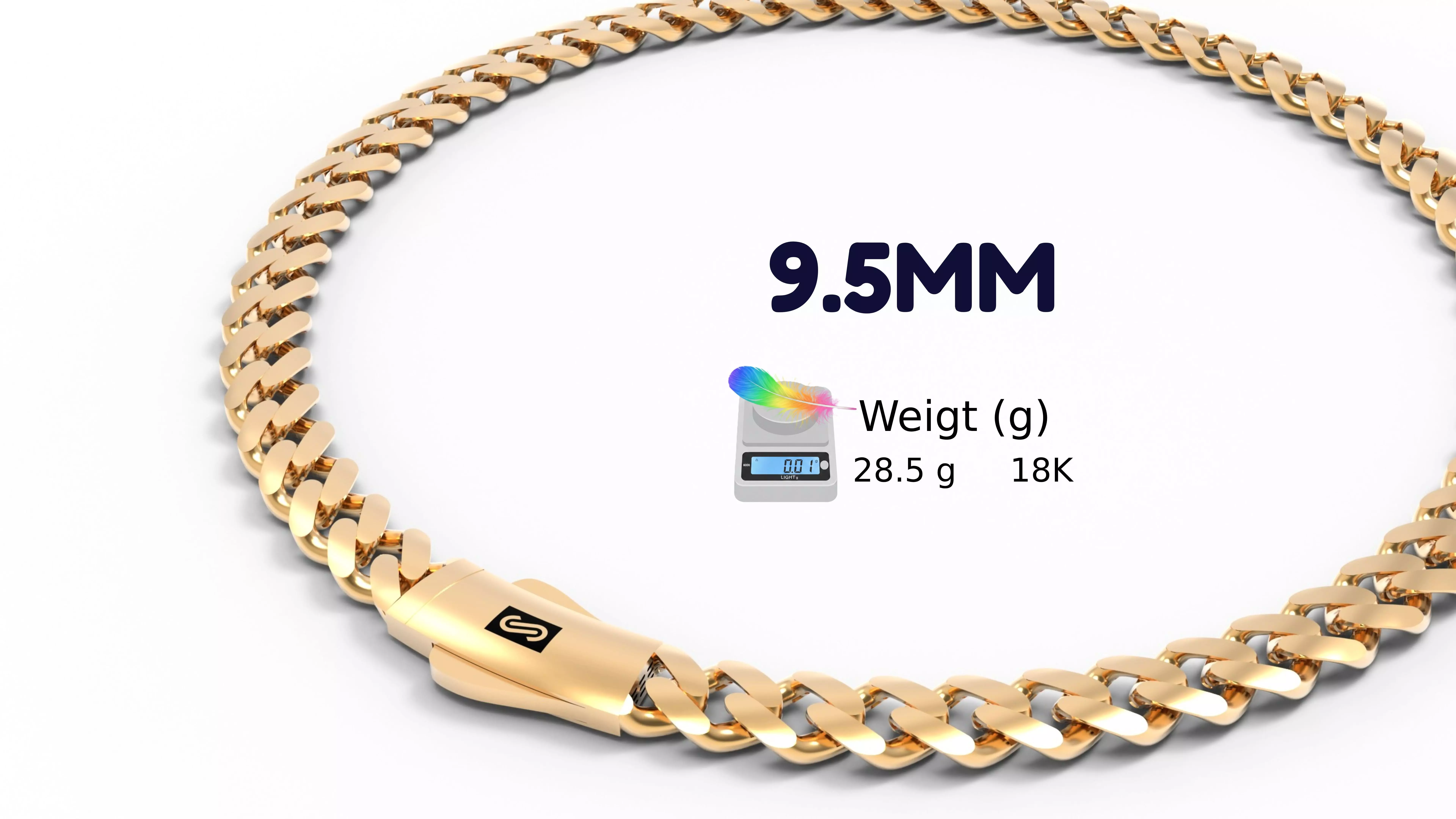 monacochain-Necklace-plain-9-5mm 3D print model