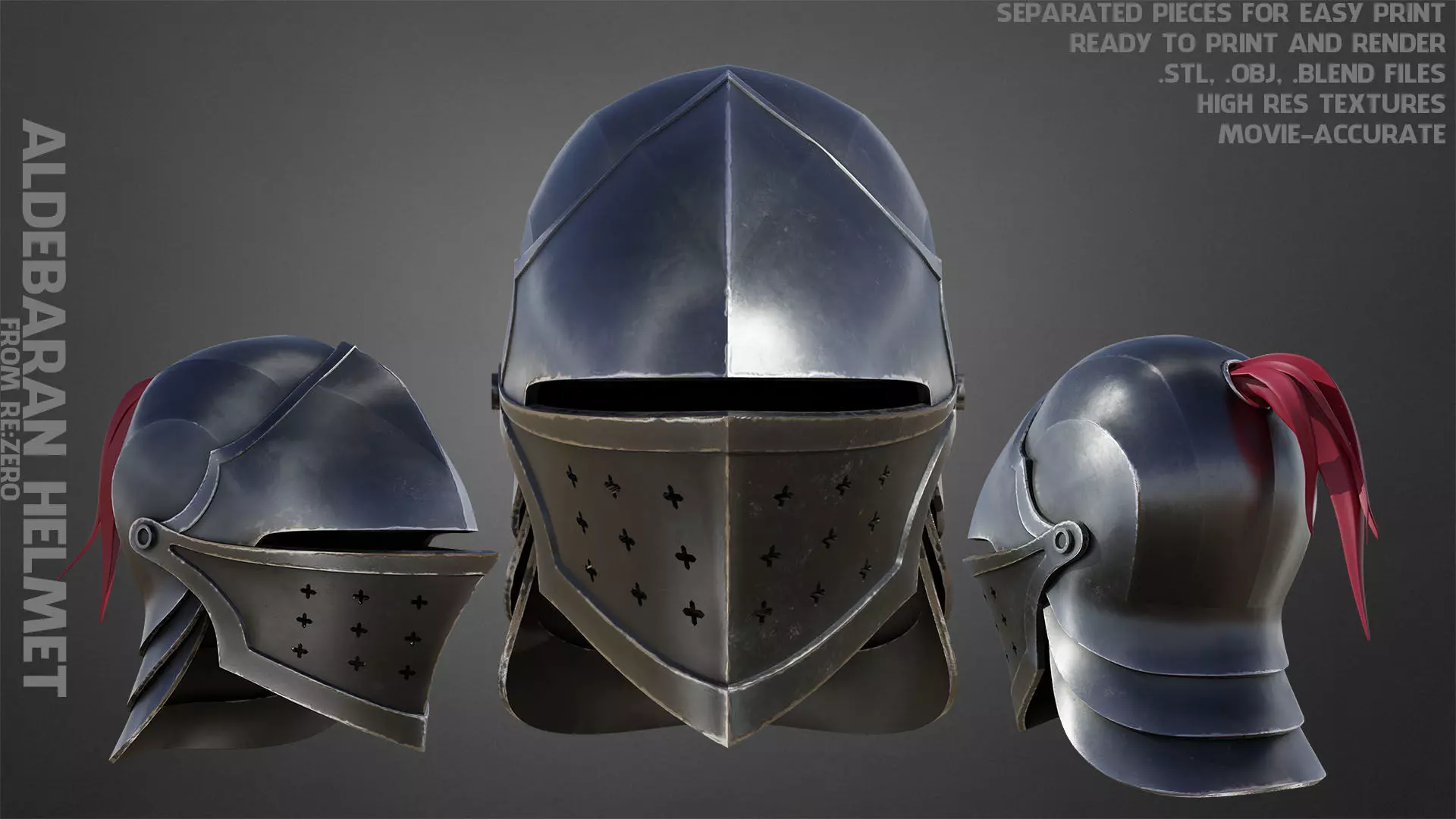 Re Zero Aldebaran Helmet for Cosplay 3D print model