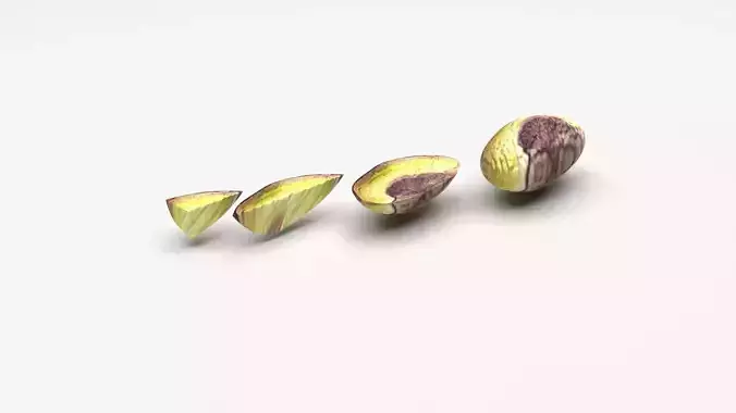 Sliced Pistachios Set 3D model 3