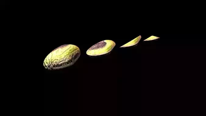 Sliced Pistachios Set 3D model 7