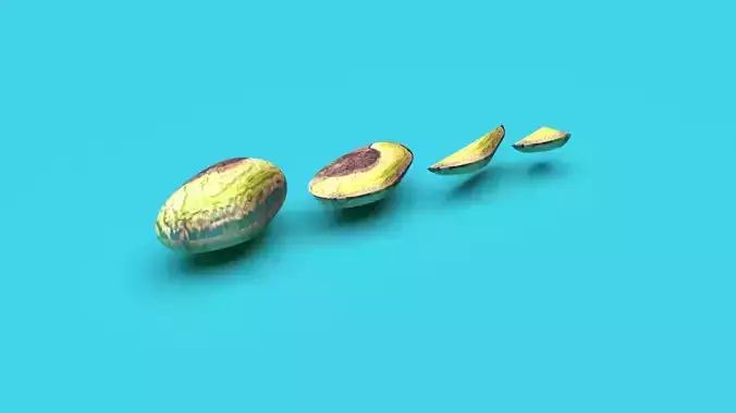 Sliced Pistachios Set 3D model 6
