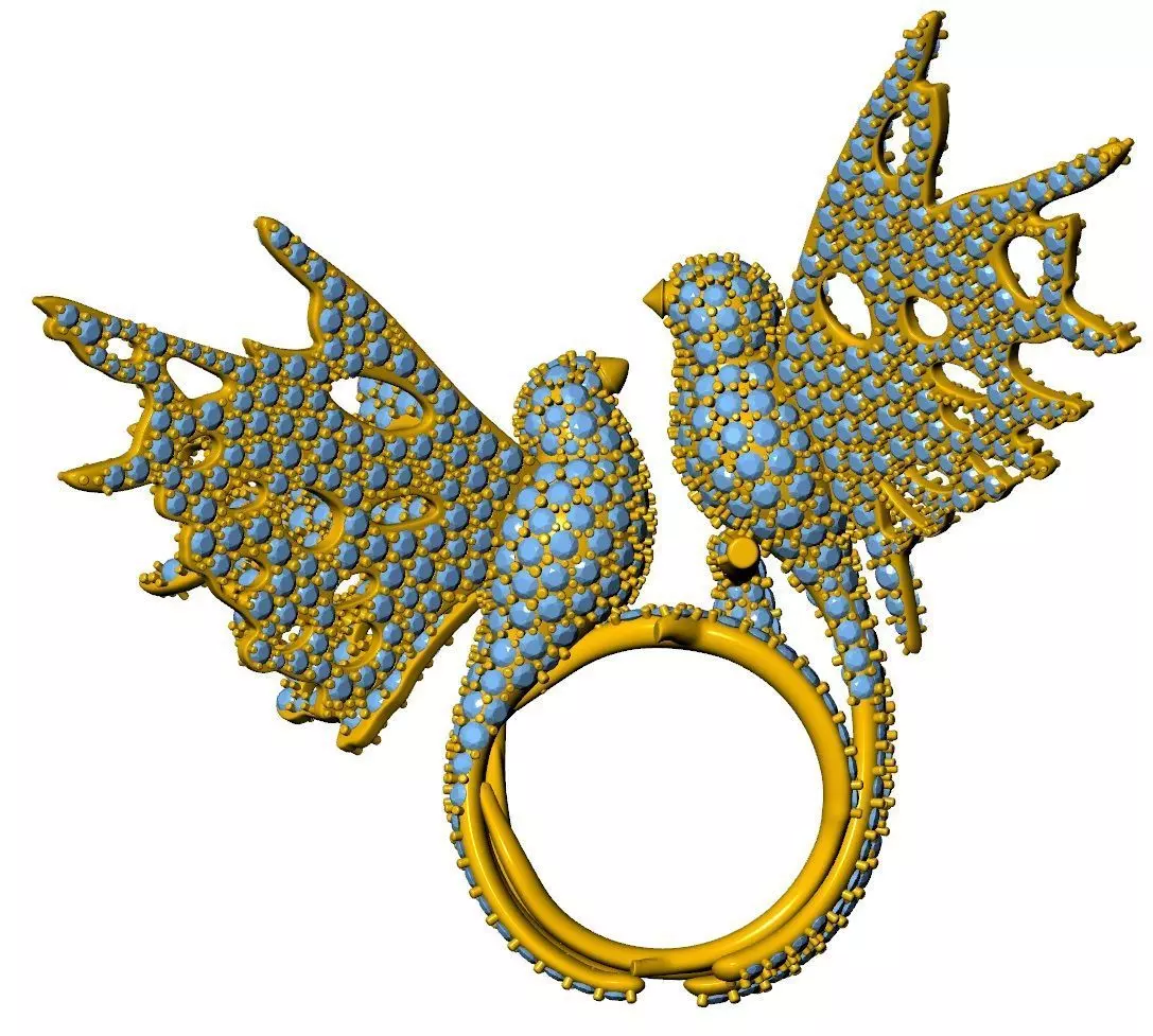 Love Birds Ring 3D print model