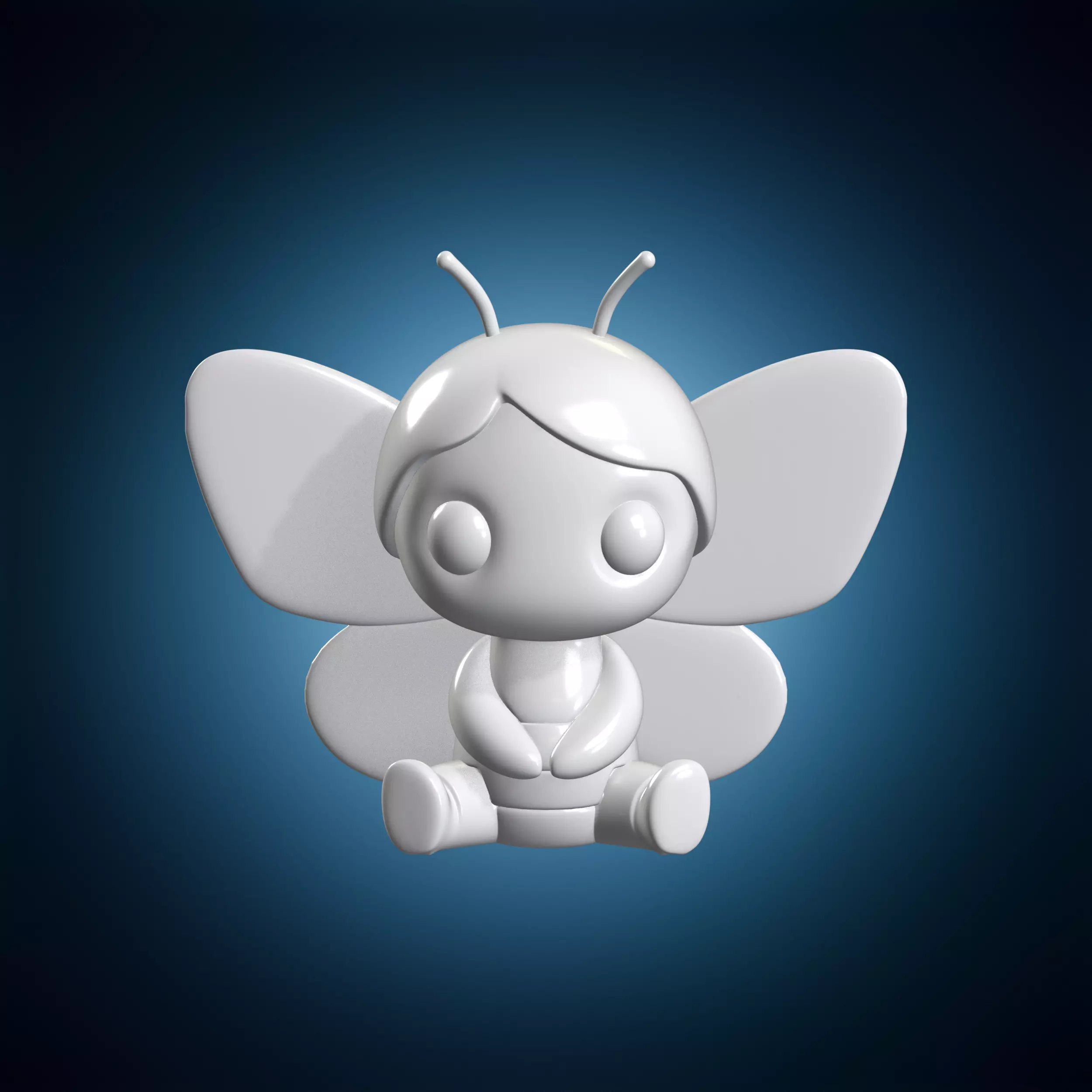 Chibi Butterfly Character 3D Print Model 3D print model
