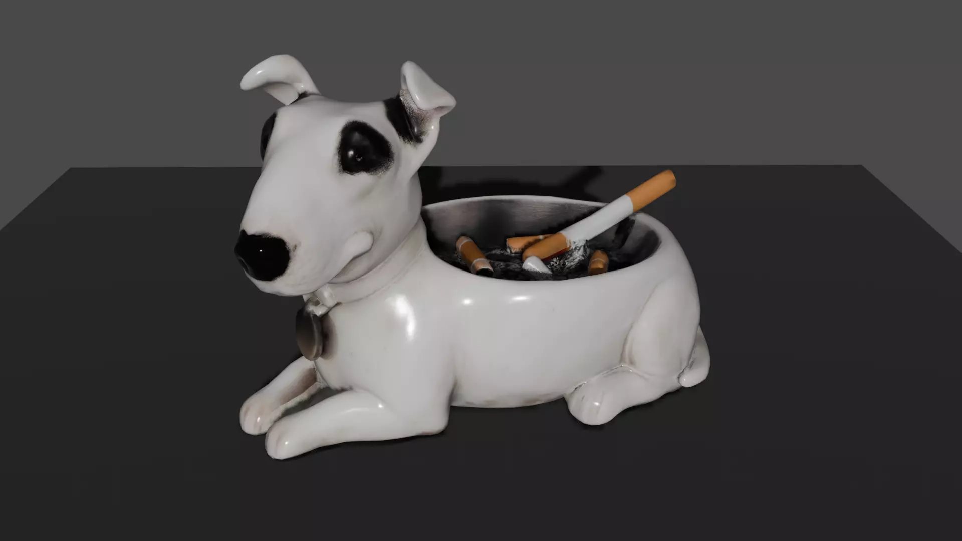 Bull Terrier Ashtray DVL 3D Studio Low-poly 3D model