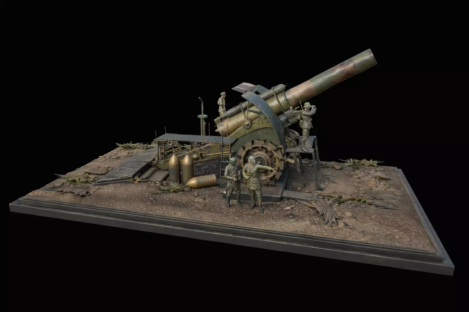 WWI Big Bertha Diorama STL File 3D print model