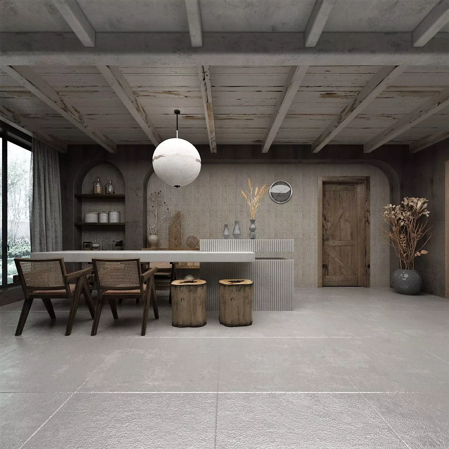 Rural Wooden Guest House Lobby 3D model