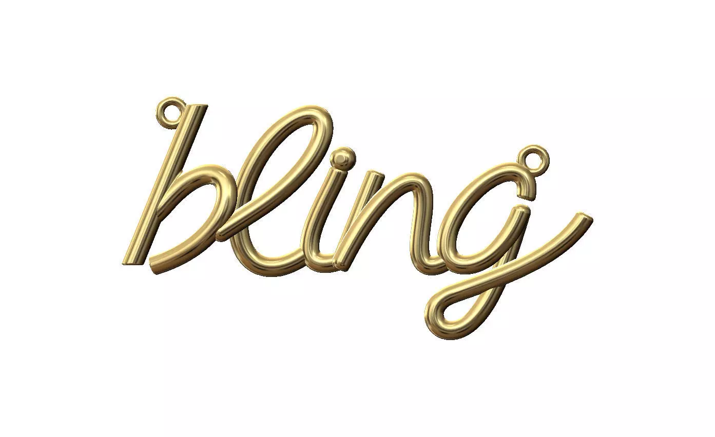 Bling name 3d letters wire pendant and charm 3D print model