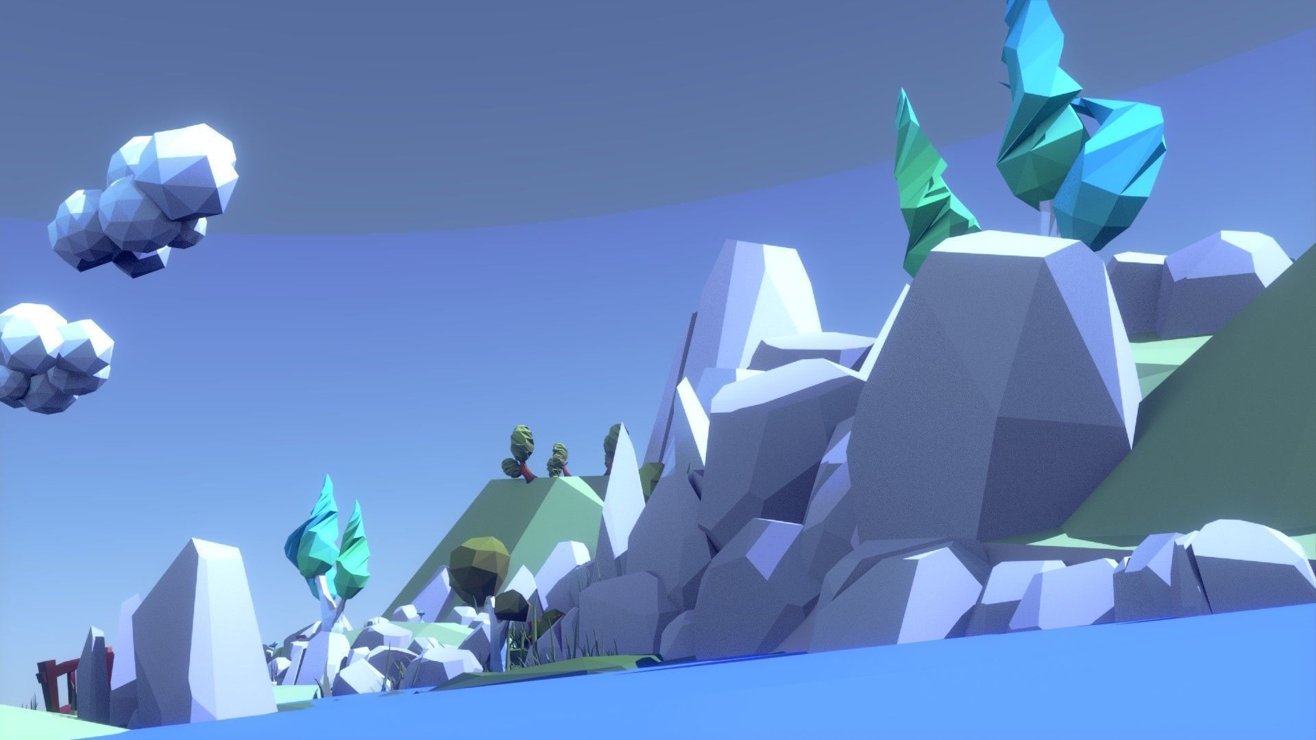 Cartoon Low Poly Forest Pack Low-poly 3D model_33