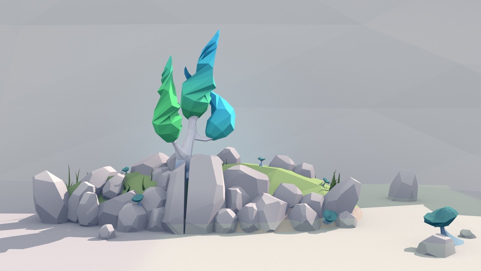 Cartoon Low Poly Forest Pack Low-poly 3D model_28