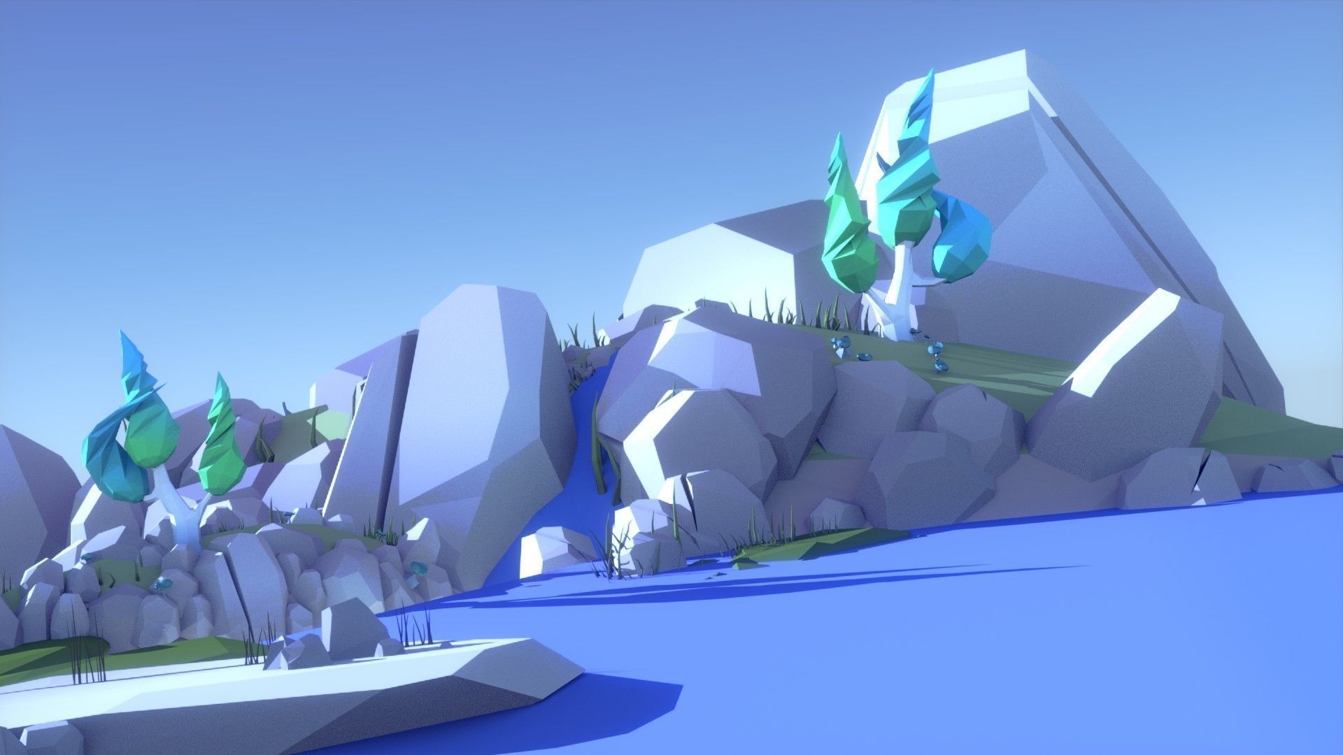 Cartoon Low Poly Forest Pack Low-poly 3D model_36