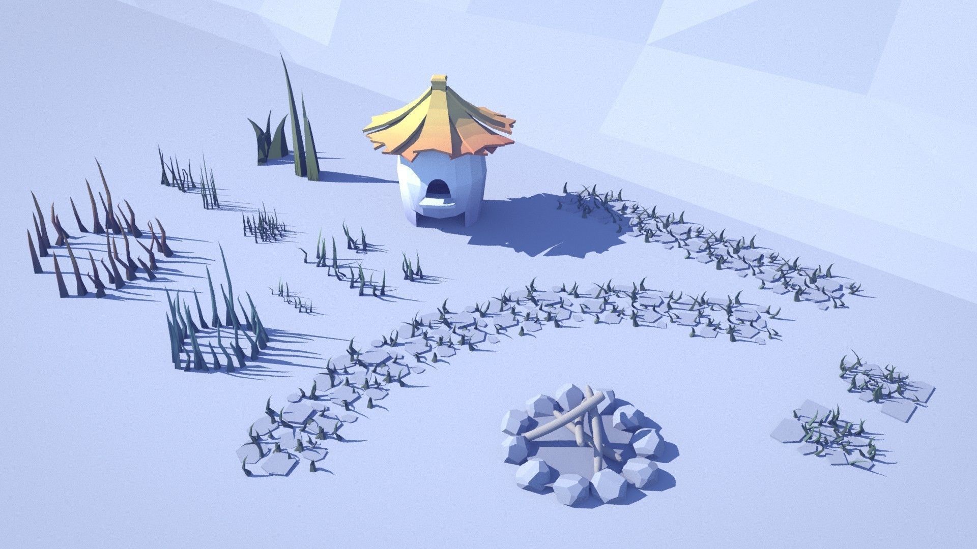 Cartoon Low Poly Forest Pack Low-poly 3D model_25