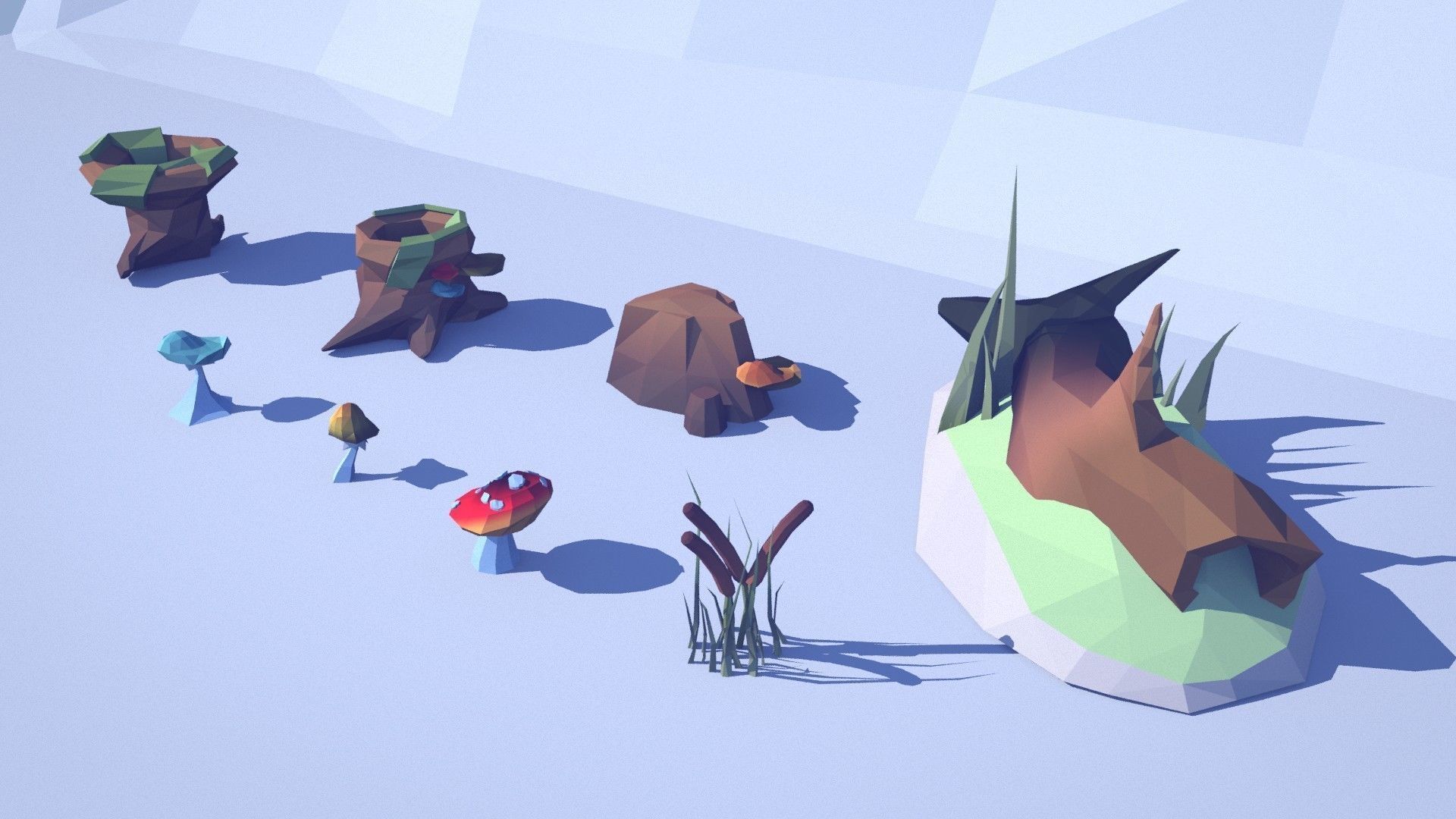 Cartoon Low Poly Forest Pack Low-poly 3D model_22
