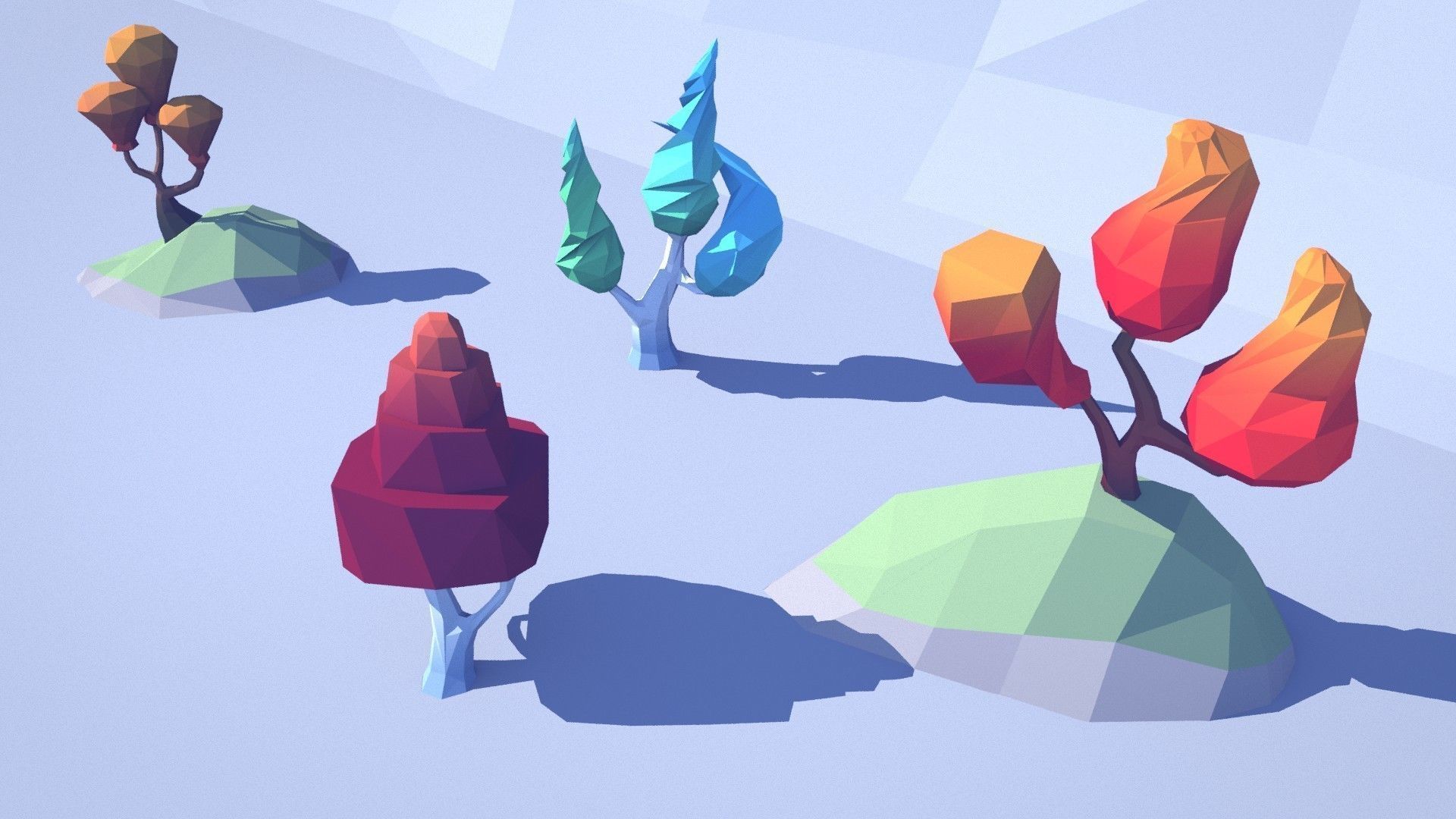 Cartoon Low Poly Forest Pack Low-poly 3D model_11