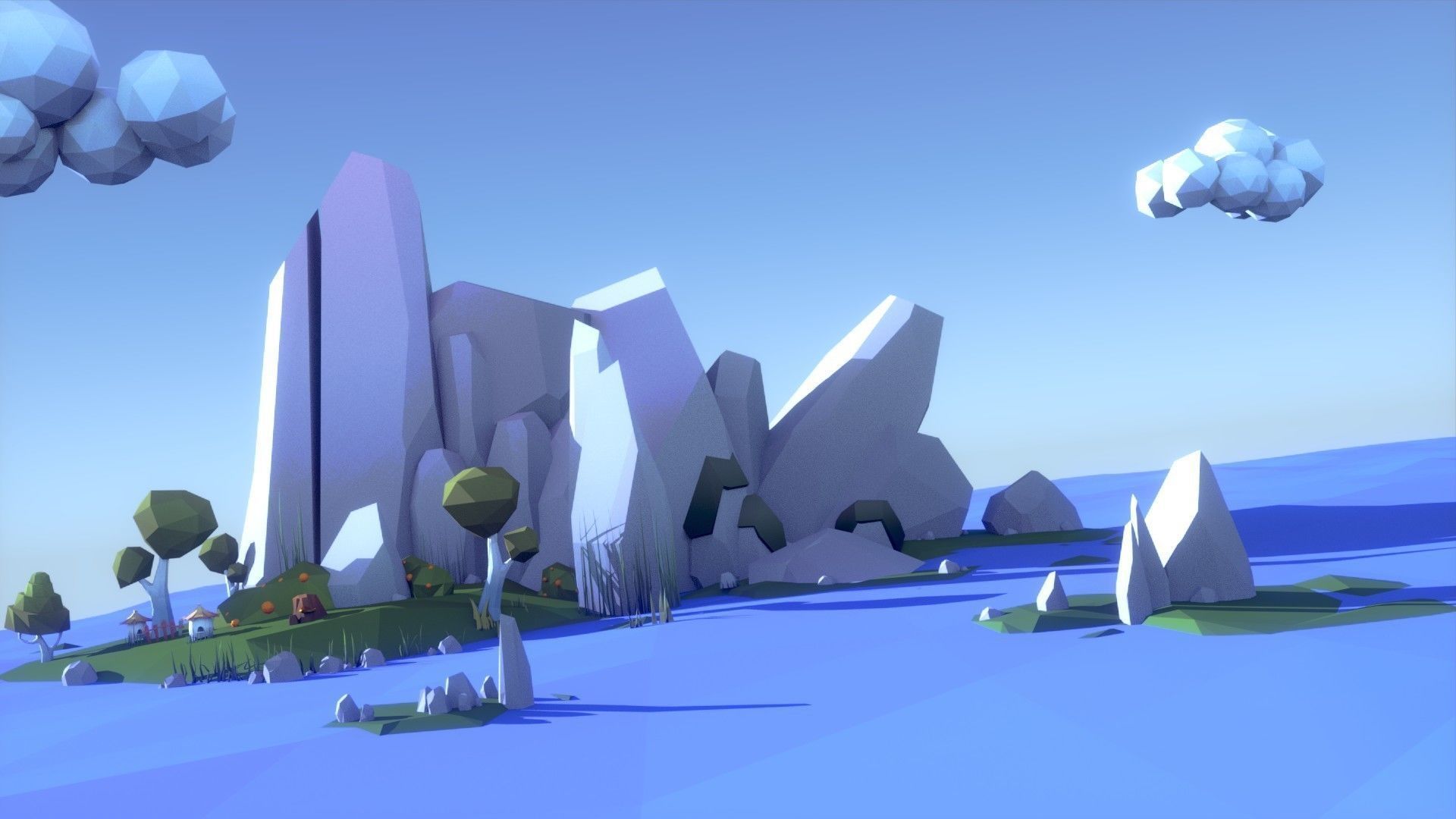 Cartoon Low Poly Forest Pack Low-poly 3D model_30