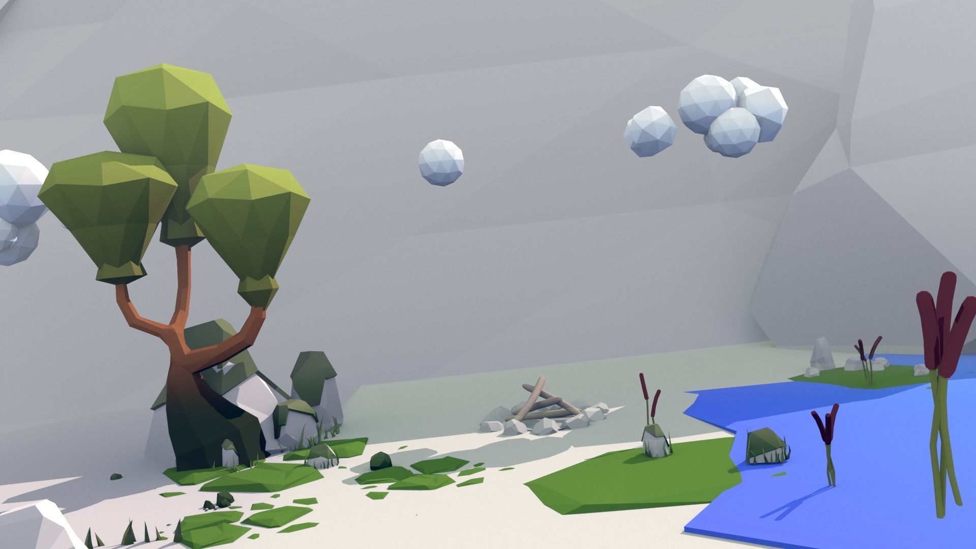 Cartoon Low Poly Forest Pack Low-poly 3D model_27
