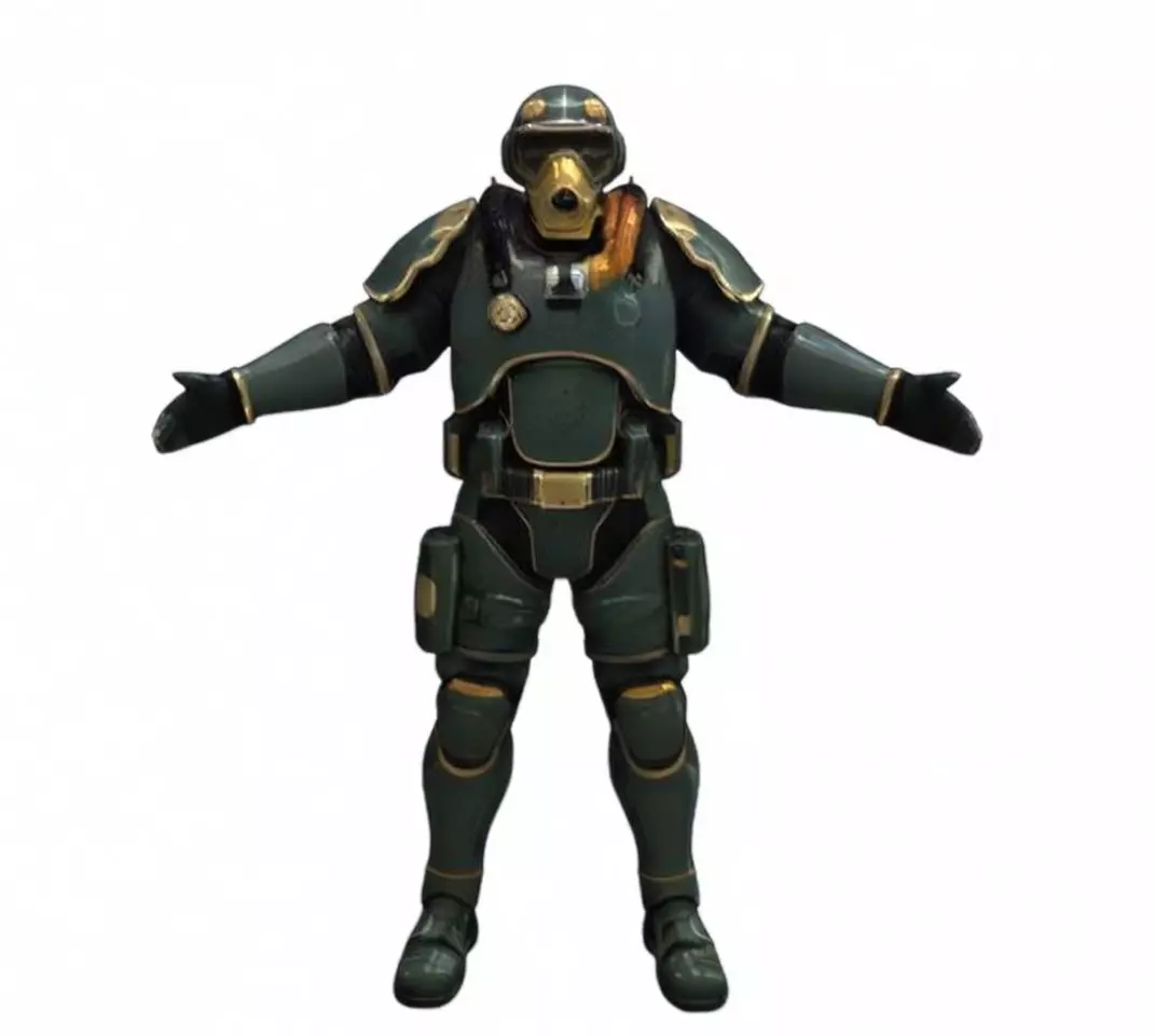 Sci-Fi Bear Gas Mask Armor Character Low-poly 3D model