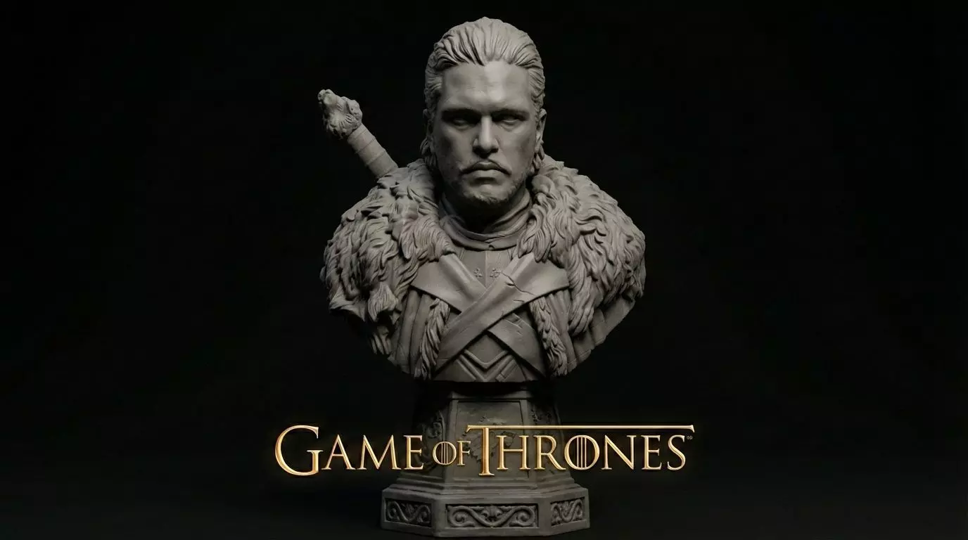 Bust Jon Snow Game of Thrones 3D print model