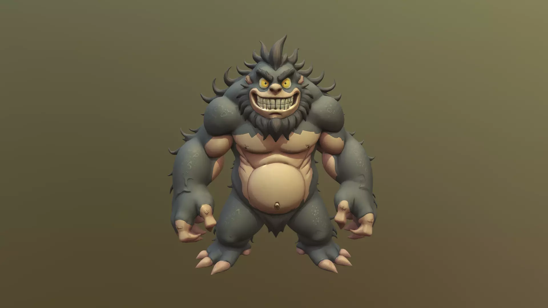 Low Poly Stylized Primal Leader GORGO - PBR Low-poly 3D model