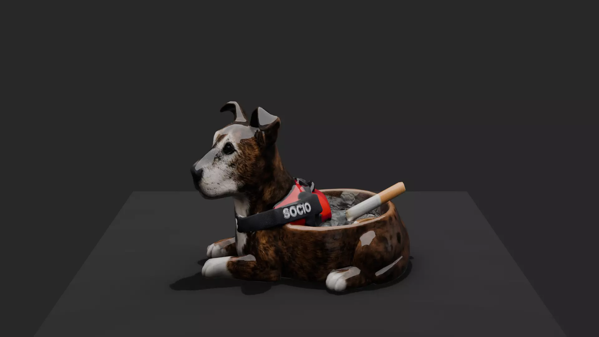 Socio Ashtray DVL 3D Studio Low-poly 3D model